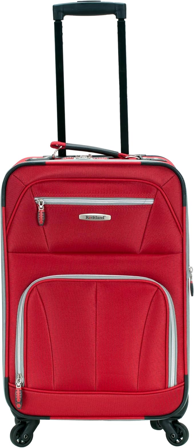 Rockland Pasadena Softside Spinner Wheel Luggage, Red, Carry-On 20-Inch