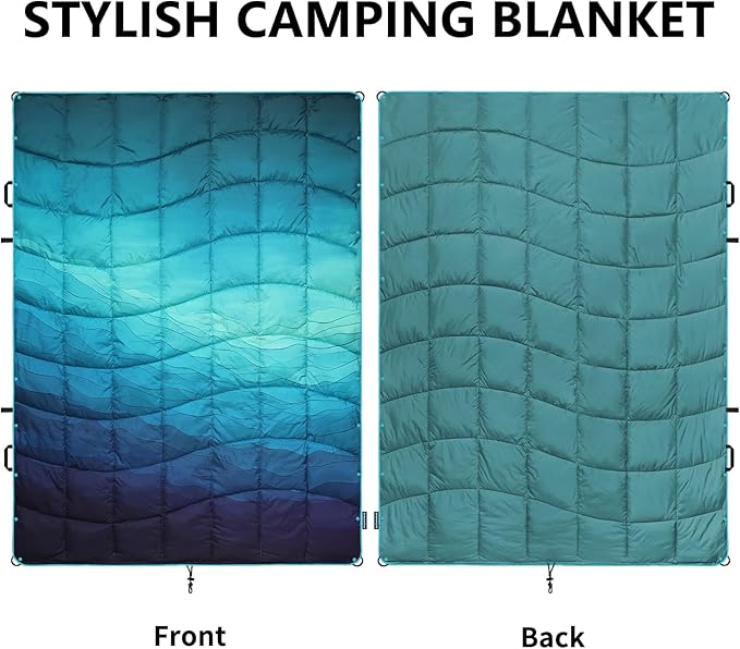 Camping Blanket, Puffy Blankets Lightweight Windproof Resistant for Outdoors,Hiking, Backpacking,Car,Picnic,Stadium