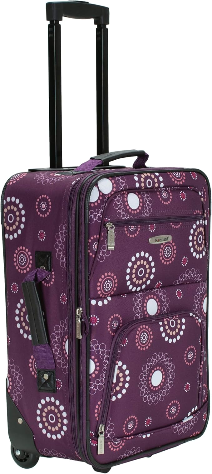 Rockland Fashion Softside Upright Luggage Set, Expandable, Purple Pearl, 2-Piece (14/19)