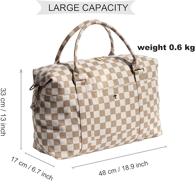 ESVAN Travel Tote Duffel Gym Bag,Weekender Overnight Carry-on Tote Crossbody Bag with Wet Pocket and Trolley Sleeve Upgraded