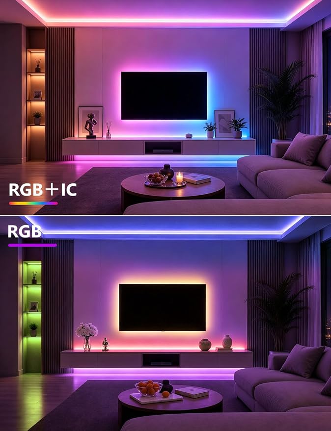 MFWW 100FT Strip Lights, Smart IC RGB LED Lights Multiple Colors on One Line, App+Remote Control, Timing, Multimodal, Music Sync, Color Changing Lights for Bedroom, Party Home Decor, (2 x 50ft)