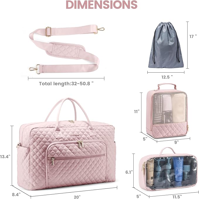 LOVEVOOK Travel Duffle Bag - Women's Weekender Carry On Overnight Laptop & Gym Bag With Toiletry/Shoe Pocket, Hospital Labor Bag