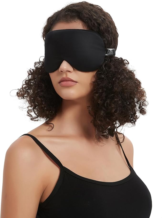 Alaska Bear Sleep Mask Silk Eye Cover with Shaped Padding for Pressure-Free Sleeping, Foam Insert, Upgrade Contour Over Conventional Flat Satin Eye Masks, Machine Washable