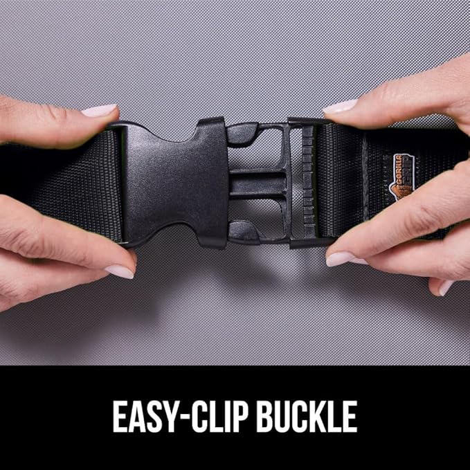 GORILLA GRIP Heavy Duty 8 Pack Adjustable Luggage Straps for Suitcases, Easy to Identify Travel Belt Connector Holds Suitcase Together, Extends Life of Bag, Strap Connects Two Bags, Accessories, Black