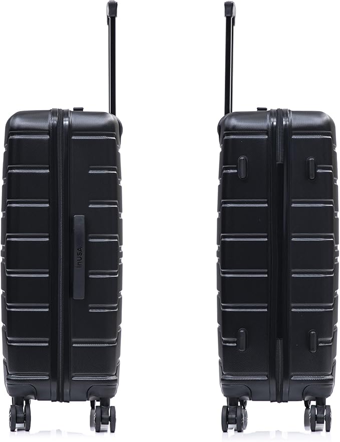 InUSA TREND Luggage with Spinner Wheels | Durable Lightweight Hardside Suitcase, Travel Sets with Handle and Trolley | (20in, 24in, 28in, 32in) 4 Piece Set | Black