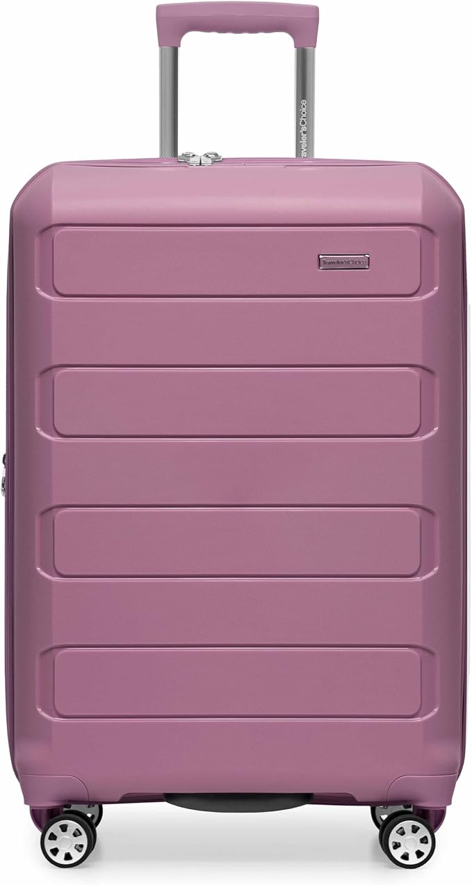Traveler's Choice Pagosa Hardshell Expandable Luggage with Spinner Wheels, Mauve, 2-Piece Set (22/26)