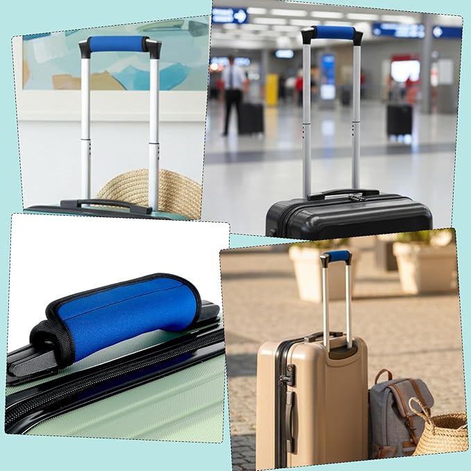 6 Pack Luggage Handle Wraps for Suitcase, 5 Colors Handle Wraps for Easy Identification, Comfortable Grip, Bright Color Comfort Soft Handles Covers