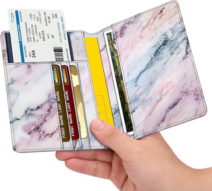 FINTIE Passport Holder, Slim Travel Wallet RFID Blocking Card Case Cover Passport Cover Protector Essentials with Credit Card Slots for Women/Men | Slim, RFID Blocking, Card Case Cover, Essentials, Credit Card Slots