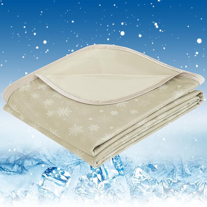 OIGAE Cooling Blanket for Hot Sleepers - Soft & Lightweight Summer Cold Blanket for Night Sweats | Perfect for Bed, Couch, Sofa (Dune, Twin 60'' x 80'')