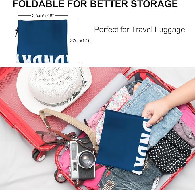 Laundry Bag, Travel Laundry Bag Machine Washable Dirty Clothes Organizer, Large Enough to Hold 4 Loads of Laundry, Easy Fit a Laundry Hamper or Basket (Wine+Navy, 24" x 36")