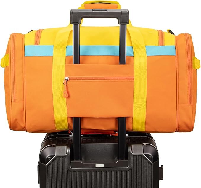 HawLander Large Kids Duffle Bag for Travel, Overnight, or Weekender, 22" inch (Orange)