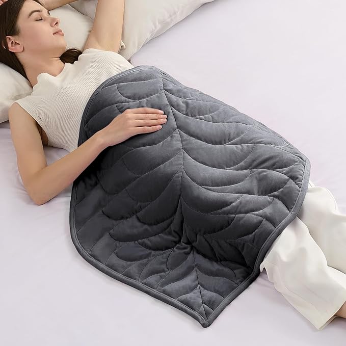 Kaisa Weighted Lap Blanket 3 lbs 23" x 29", Cozy Luxury Crystal Velvet Small Weighted Blanket for Adults, Portable Travel Weighted Blanket for Relaxation, All-Season Blanket, Machine Washable, Gray
