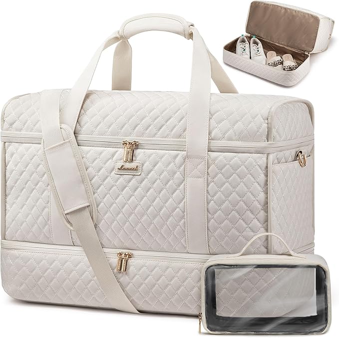 LOVEVOOK Large Travel Duffle Bag, Weekender Bags for Women With Shoe Compartment, Overnight Hospital Bag For Women Labor Delivery, Carry on Bag Personal Item Travel Bag, Yoga Gym Duffel Bag
