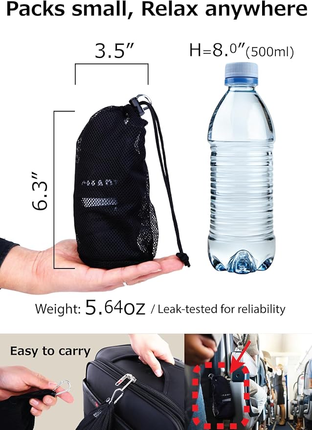 SmartTravel Travel Products Inflatable Travel Lumbar Pillow for Airplane Seat – Adjustable Lower Back Support Cushion for Long Flights