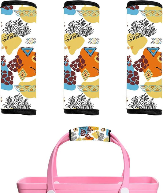 Luggage Handle Wrap 3Pcs Suitcase Identifier - Bogg Bag Strap Wrap Cover, Easy Identification Bright Neoprene Marker Sleeve Grips Comfort Travel Accessories for Airport (Y09)
