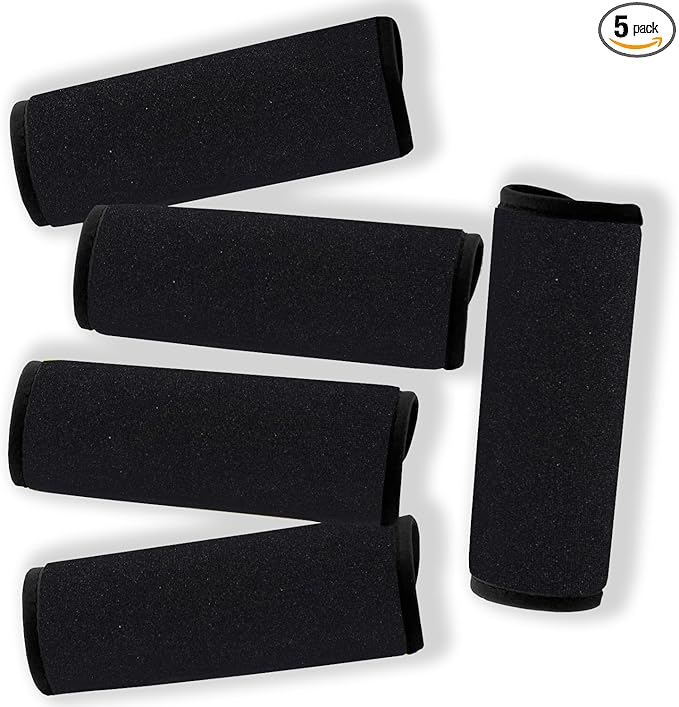 Neoprene Luggage Handle Wraps for Traveling Bright Color Luggage Tags|Handle Wraps|Handle Covers (Black)