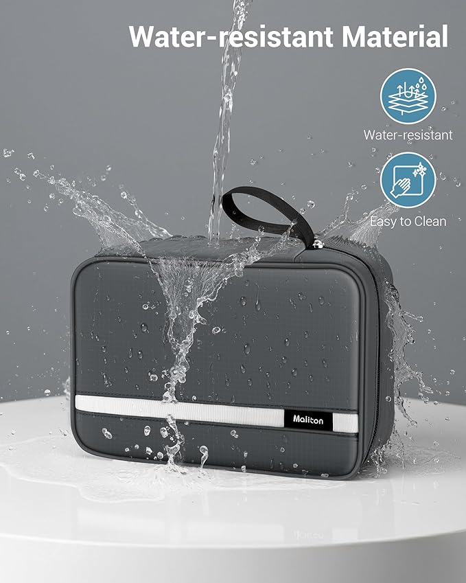 Maliton Toiletry Bag for Men & Women Travel Toiletry Bag Hanging Toiletry Bag Hygiene Organizer with 4 Compartments Waterproof Bathroom Shower Bag Large Toiletries Travel Bag (Gray)