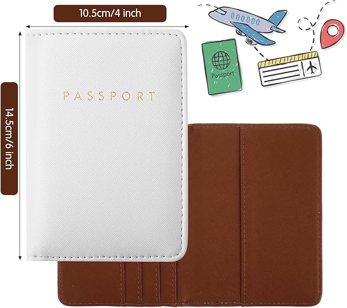 2 Pcs Passport Cover Holder for Travel Waterproof Leather Passport Wallet Case Book Travel Cruise Essentials for Women Men | 2 Pieces, Bridal, Holder, Waterproof, Holder Covers, Travel Wallet