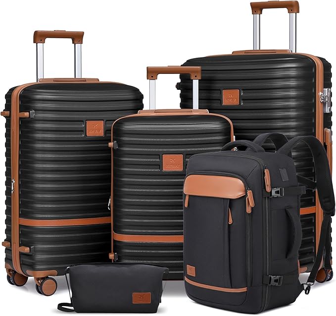 Joyway Expandable Luggage Sets 5 Piece, Lightweight Hard Shell Travel Suitcase Set with Spinner Wheels and TSA Lock