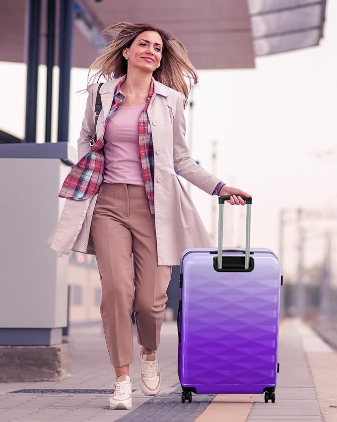 Suitour 20" Carry-on Suitcase Airline Approved, Lightweight Rolling Luggage for Women…