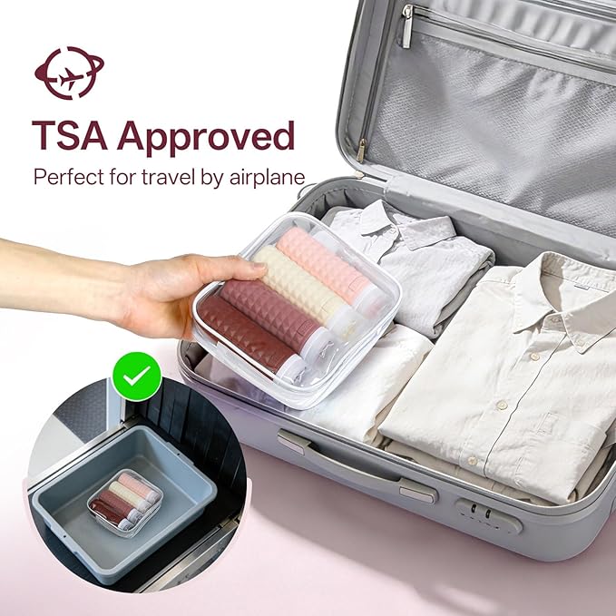 Travel Bottles for Toiletries, TSA Approved Travel Size Containers, Leak Proof Silicone Shampoo Bottles, Small Toiletry Containers with Clear Bag for Shampoo Conditioner Lotion