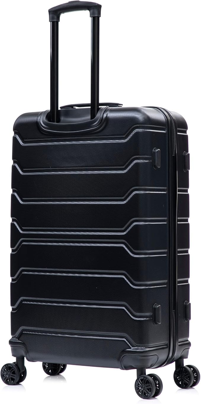InUSA TREND Luggage with Spinner Wheels | Durable Lightweight Hardside Suitcase, Travel Sets with Handle and Trolley | (20in, 24in, 28in, 32in) 4 Piece Set | Black