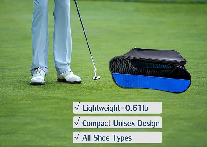 Outdoor Golf Shoes Bags Travel Shoes Bags Zippered Sport Shoes Bag (Blue)