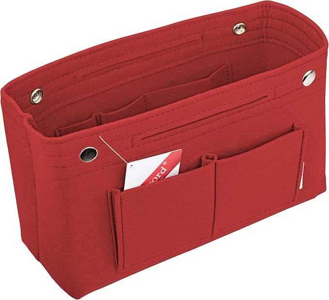 Vercord Felt Purse Tote Organizer Insert Divider Inside Handbag for Women Medium Burgundy