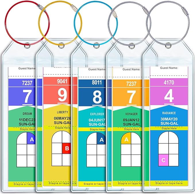 Cruise Luggage Tag Holder for Royal Caribbean & Celebrity 5 Pack, Cruise Ship Essentials 2026 Waterproof, Cruise Must Haves Durable