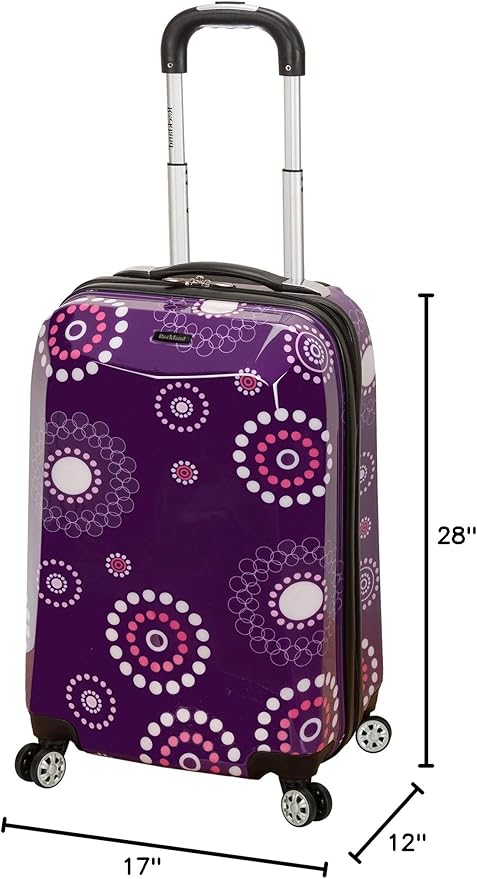 Rockland Vision Hardside Spinner Wheel Luggage, Purple Pearl, 3-Piece Set (20/24/28)