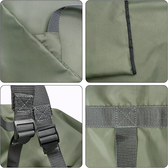 2 Pack Laundry Bag Backpack, 27” x 34”Sturdy Laundry Bag with Shoulder Straps Drawstring Closure Heavy Duty Foldable Laundry Backpack for College, Travel, Laundromat, Apartment (Army Green)