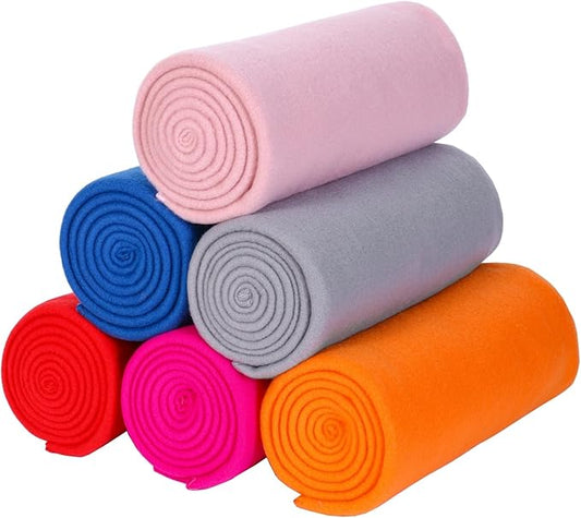 CAI TENG Fleece Throw Blanket Bulk Blankets for Couch Bed 50x60 inch 6 Pack Kids Blanket Throws Fleece Fabric Soft Cozy Travel Blankets Lightweight Small Throws Wedding Gifts Multicolor Neon