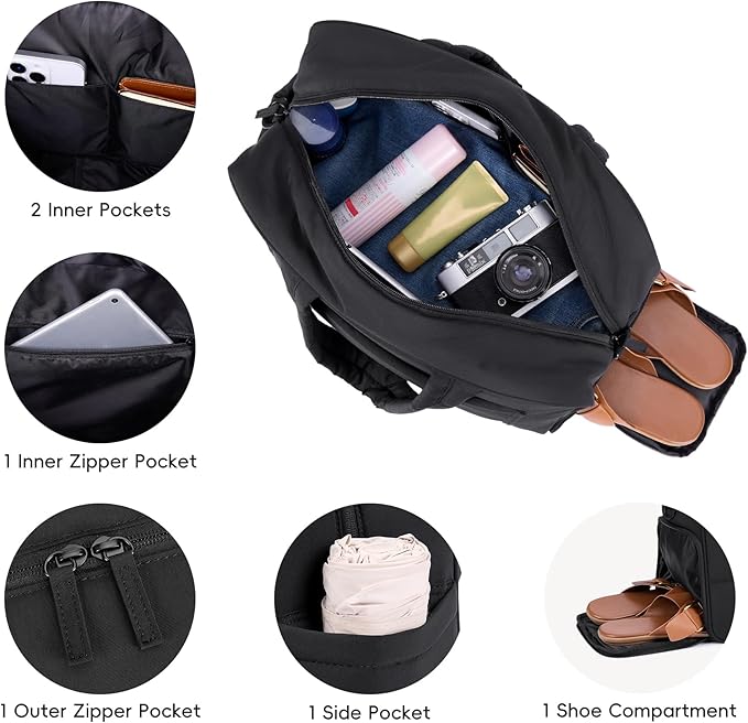 CLUCI Weekender Travel Bag for Women Puffer Tote Bag Carry On Duffle Overnight Bags with Shoe Compartment