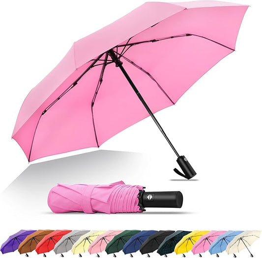 SoulRain Travel Umbrella - Compact Umbrella for Rain - Perfect Large Auto Folding Umbrella - Ideal Car umbrella, Small umbrella, and Travel Companion