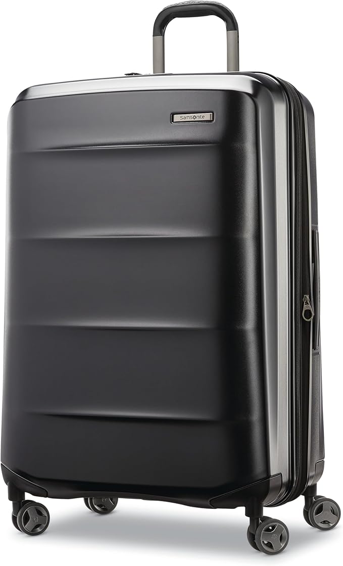 Samsonite Octiv Lightweight Hardshell 28-Inch Large Checked Luggage - Durable & Impact Resistant, 360° Aero Trac Spinner Wheels, Adjustable Telescopic Handle, Expandable, TSA Approved Lock - Black