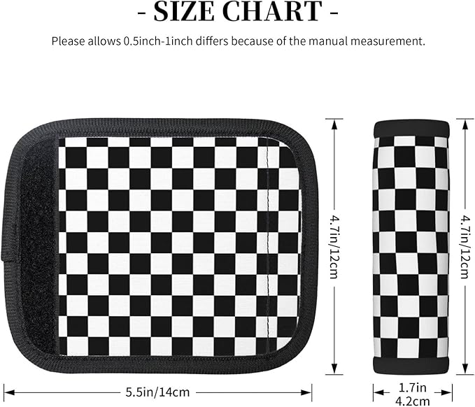 Black and White Racing Handle Wrap 2 Packs, Soft Handle Grip for Women Men Travel Luggage Outdoor Bag Markers Décor