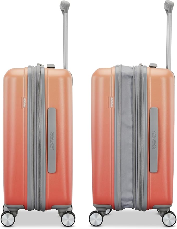 American Tourister Moonlight II Hardside Expandable Luggage with Spinner Wheels, Ombre Peach, Carry-On 20-Inch