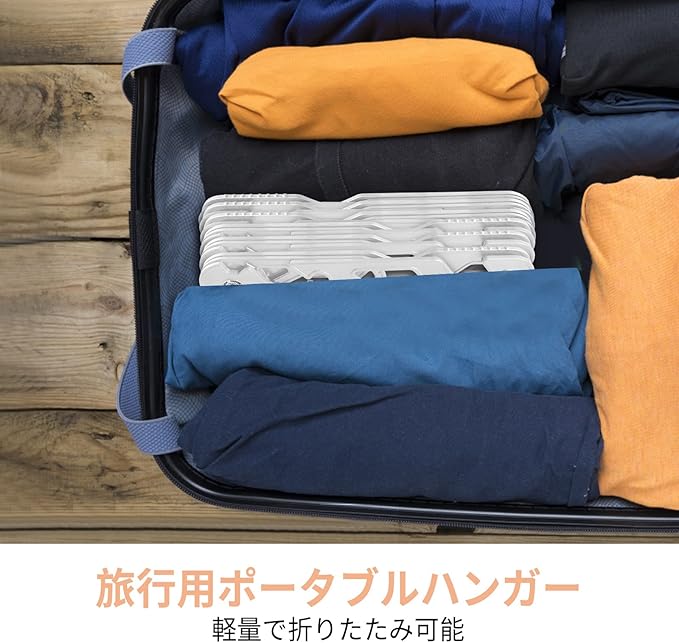 NICEDACK Premium Travel Hangers 6 Pack Portable Folding Clothes Hangers - Super Bearing Collapsible Hanger Foldable Clothes Drying Rack for Travel, Indoor and Outdoor Use (6 Pack White)