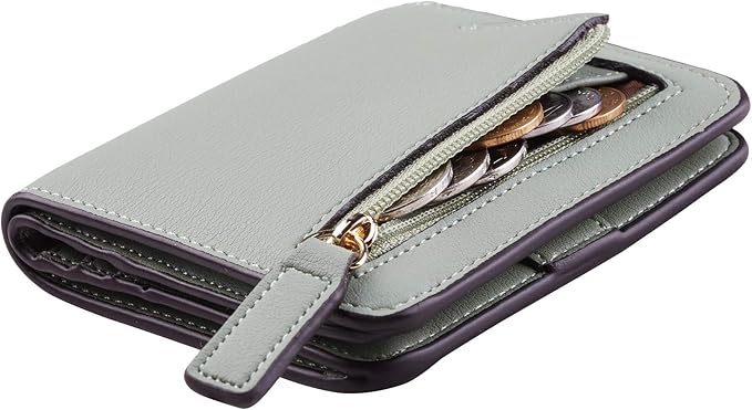 Toughergun Women’s Small Slim Leather Wallet with RFID Protection, Compact Bifold Mini Purse with Clear ID Window