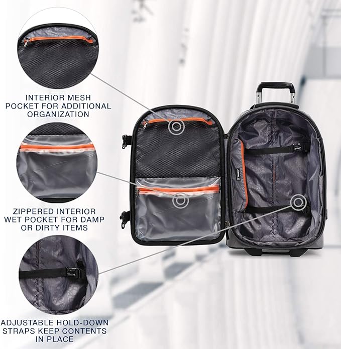 Travelpro Bold Softside Expandable Carry on Rollaboard Luggage, Carry on 22-Inch, Grey/Black