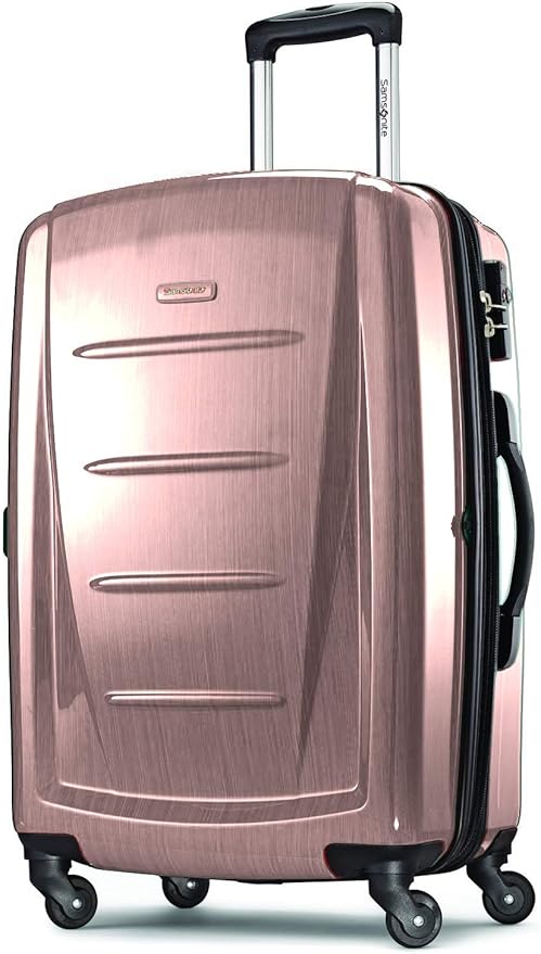 Samsonite Winfield 2 Hardside Expandable Luggage with Spinner Wheels, Artic Pink, Checked-Medium 24-Inch