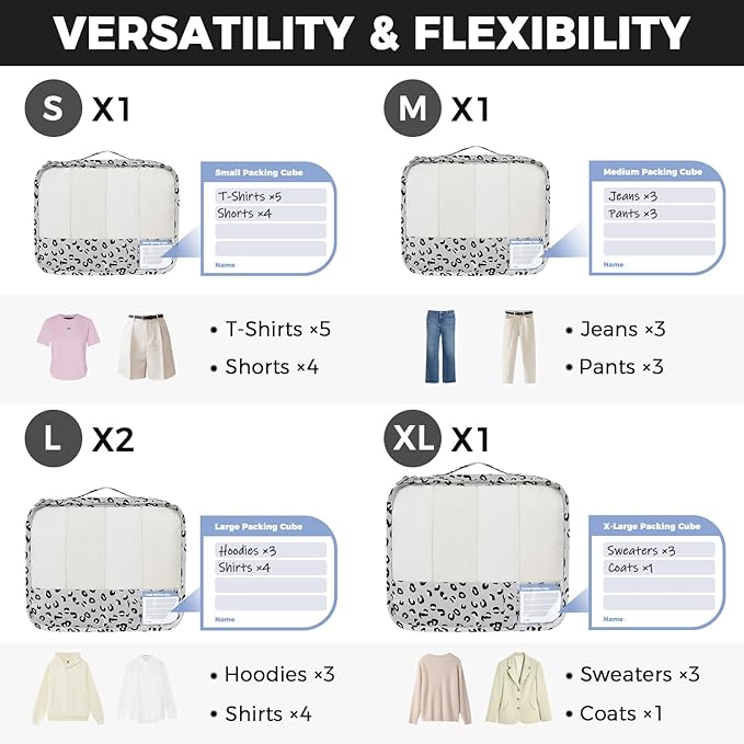 BAGAIL 9 Set Packing Cubes with Packing List Luggage Packing Organizers for Travel Accessories