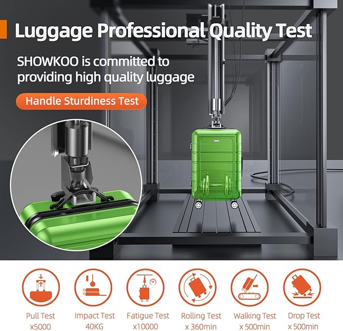 SHOWKOO Luggage Sets Expandable 100% PC Durable Suitcase Sets Double Wheels TSA Lock Green 3pcs