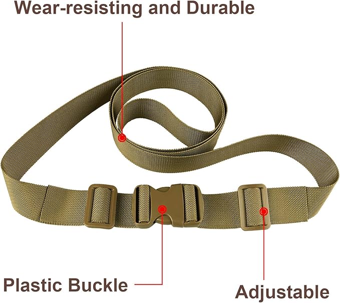 MAGARROW 1.5" Utility Straps with Buckle Adjustable, 4-Pack (Tan, 9.5 feet Long)