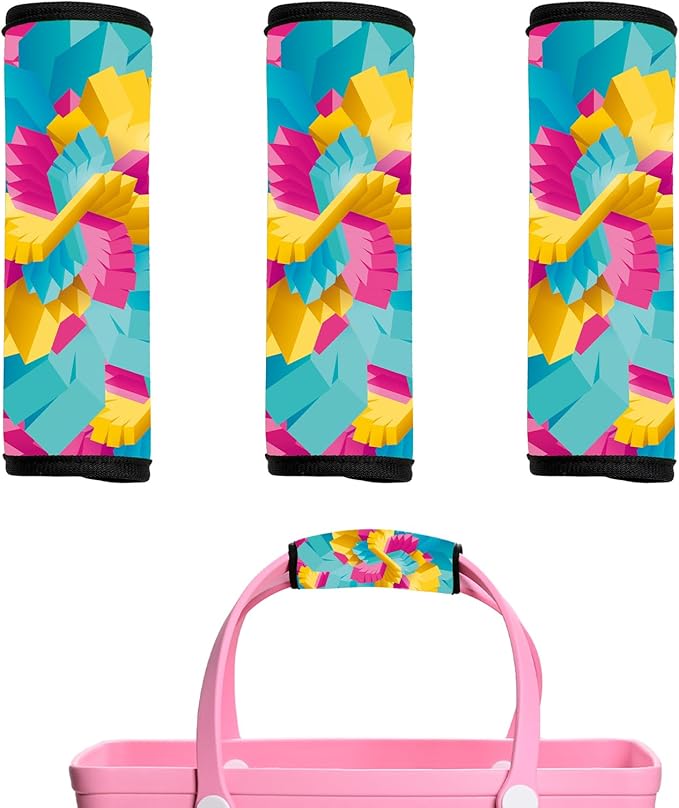 Luggage Handle Wrap 3Pcs Suitcase Identifier - Bogg Bag Strap Wrap Cover, Easy Identification Bright Neoprene Marker Sleeve Grips Comfort Travel Accessories for Airport (Y07)