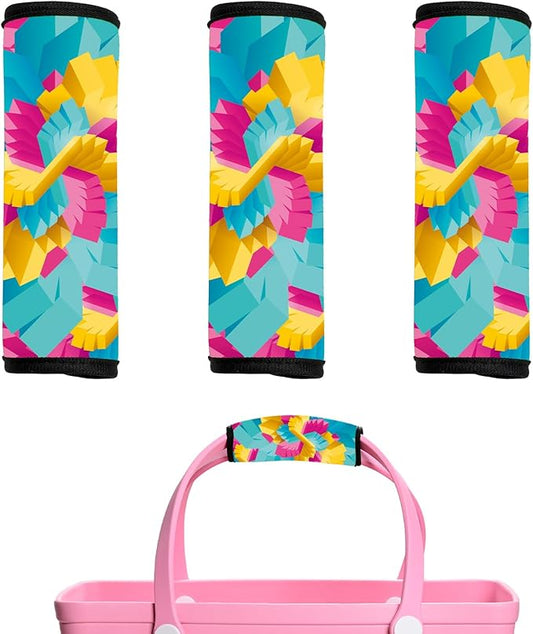 Luggage Handle Wrap 3Pcs Suitcase Identifier - Bogg Bag Strap Wrap Cover, Easy Identification Bright Neoprene Marker Sleeve Grips Comfort Travel Accessories for Airport (Y07)