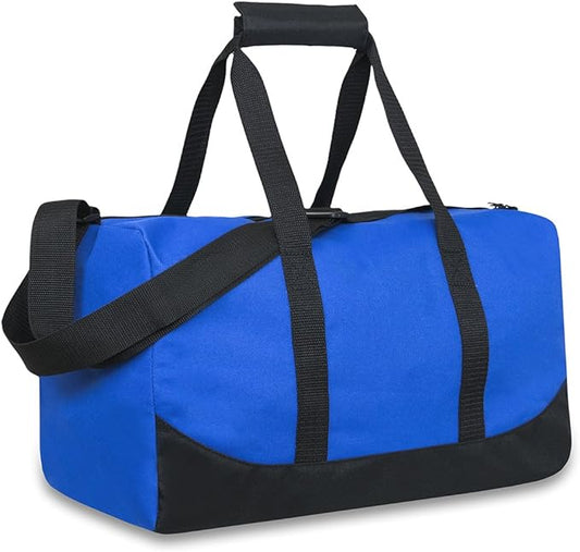 30 Liter, 17 Inch Canvas Duffle Bags for Men and Women – Travel Weekender Overnight Carry-On Shoulder Duffel Tote Bags (Blue)