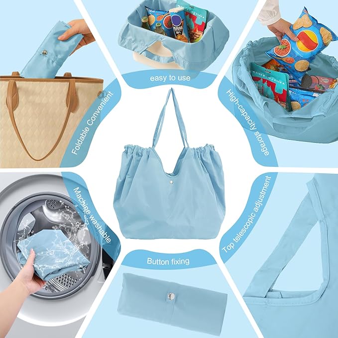 Reusable Grocery Bags,Reusable Shopping Bags,Folding Bags Totes,Stretchable and shrinkable shopping bag for Groceries