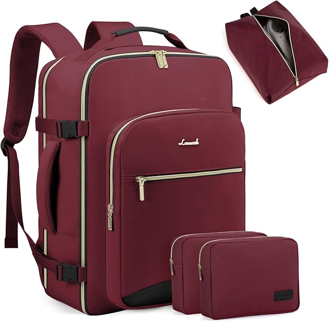 LOVEVOOK 40L Travel Backpack for Women Men,Waterproof Airline Approved Carry On Luggage Travel Essentials,TSA Carry On Backpack Personal Item Travel Bag Suitcase Weekender Traveling with Packing Cubes