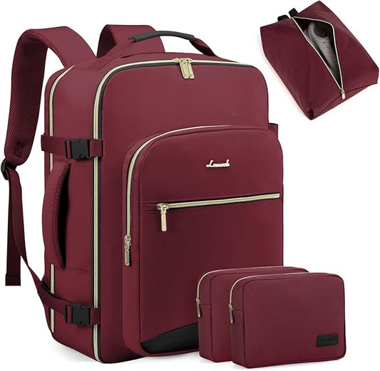LOVEVOOK 40L Travel Backpack for Women Men,Waterproof Airline Approved Carry On Luggage Travel Essentials,TSA Carry On Backpack Personal Item Travel Bag Suitcase Weekender Traveling with Packing Cubes